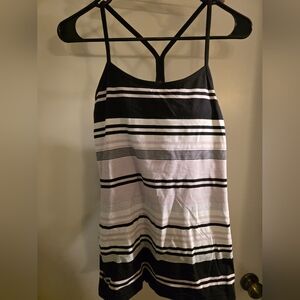 Black and White Striped Cami Tank